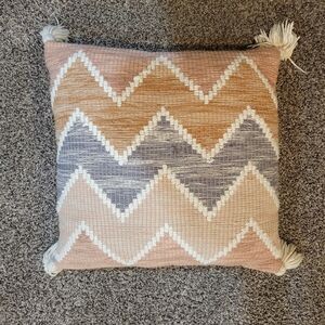 Kirkland's Zigzag Accent Pillow in Peach and Gray